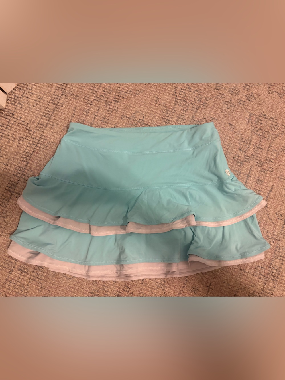 Lilly Pulitzer Aqua Tiered Athletic Skort